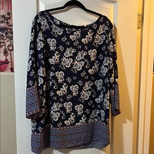 Rose + Olive Floral Print Long Sleeve Top PTP: 26”